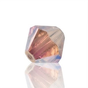 50 4mm Light Rose AB2X Preciosa Bicone Beads