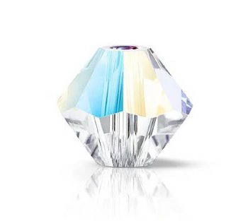 50, 4mm Preciosa Crystal Glitter Bicone / Rondelle Beads