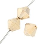50, 4mm Crystal Golden Flare Preciosa Rondell / Bicone Beads