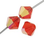 50 4mm Transparent Hyacinth AB Preciosa Bicone Beads