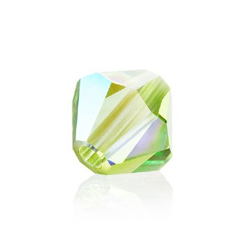 50 4mm Transparent Limecicle AB Preciosa Bicone Beads