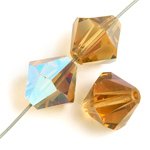 50 4mm Transparent Light Colorado Topaz AB Preciosa Bicone Beads