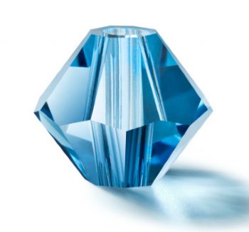50 4mm Malibu Blue Preciosa Rondell / Bicone Beads