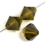 50, 4mm Olivine Preciosa Rondell / Bicone Beads