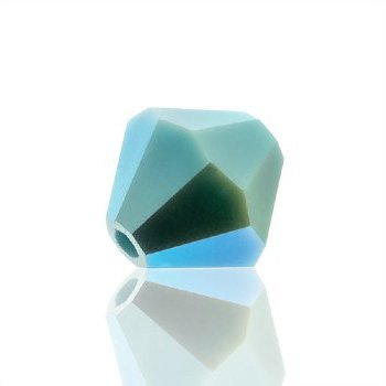 50 4mm Opaque Turquoise AB2X Preciosa Bicone Beads