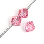 50, 4mm Rose Preciosa Rondell / Bicone Beads