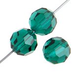 20, 4mm Round Emerald Preciosa Crystal Beads