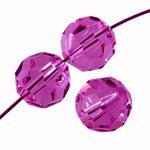 20, 4mm Round Fuchsia Preciosa Crystal Beads