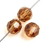 20, 4mm Round Light Colorado Topaz Preciosa Crystal Beads