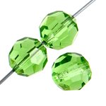 20, 4mm Round Peridot Preciosa Crystal Beads
