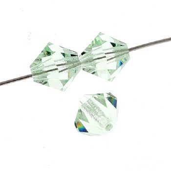 25 6mm Transparent Chrysolite Preciosa Bicone Beads