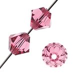 25 6mm Transparent Indian Pink Preciosa Bicone Beads