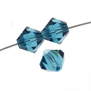 25 6mm Transparent Indicolite Preciosa Bicone Beads