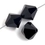 25 6mm Jet Preciosa Bicone Beads