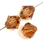 25 6mm Transparent Light Colorado Topaz Preciosa Bicone Beads