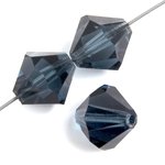 25 6mm Transparent Montana Preciosa Bicone Beads