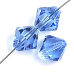25 6mm Transparent Sapphire Preciosa Bicone Beads