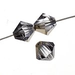 25 6mm Crystal Starlight Gold Preciosa Bicone Beads