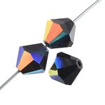 25, 6mm Jet AB Preciosa Rondell / Bicone Beads