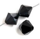 25 6mm Jet Hematite Half Coat Preciosa Bicone Beads