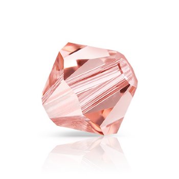 25 6mm Preciosa Rose Peach Rondell / Bicone Beads