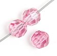12, 6mm Preciosa Faceted Rose Round Beads