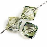 25 6mm Preciosa Viridian Crystal Bicone Beads