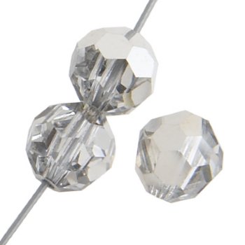 12, 8mm Faceted Round Half Coat Labrador Preciosa Crystal Beads