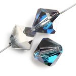 10 8mm Preciosa Bermuda Blue Bicones
