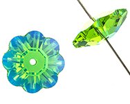 5 10mm Peridot AB Preciosa Flower Beads