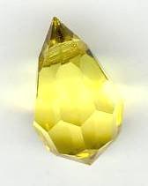 1 9x15mm Preciosa Sharp Yellow Tear Drop