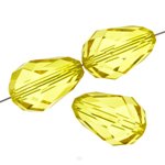 1, 9x6mm Sharp Yellow Preciosa Pear Bead