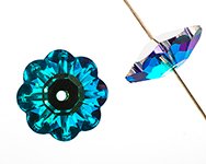 1 14mm Preciosa Bermuda Blue Flower