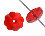 5 10mm Light Siam Preciosa Flower Beads