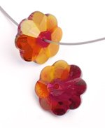 5 8mm Light Siam AB Preciosa Flower Beads