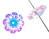 10 6mm Pink Sapphire AB Preciosa Flower Beads