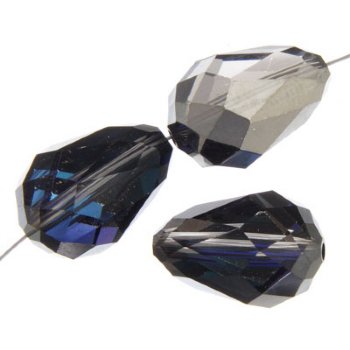 1 15x10mm Preciosa Helio Half Coat Pear Drops