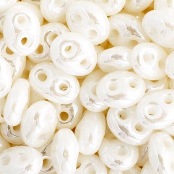 TB-01024 - 10 Grams White Lustre 2.5x5mm Preciosa Twin Beads