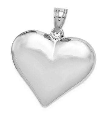 1 35x33mm Silver Plated Puffy Heart Pendant