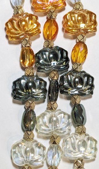 7 Inch Strand Crystal Lane Lotus and Faceted Oval Mix
