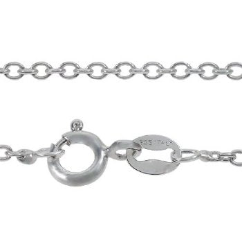 20 inch 1.7mm Sterling Silver Oval Cable Chain