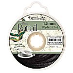20 Yards of 1.5mm Black Mousetail Cord with Reusable Bobbin