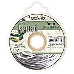 20 Yards of 2mm Silver Rattail Cord with Reusable Bobbin