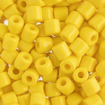 25 Grams 5.8x6.2mm Opaque Yellow Rola Tube Beads