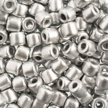 25 Grams 5.8x6.2mm Metallic Silver Rola Tube Beads