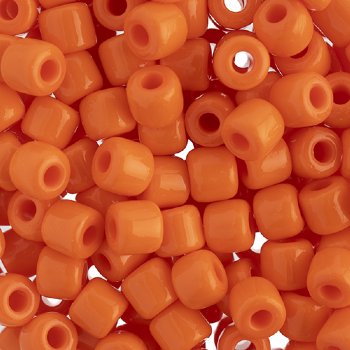 25 Grams 5.8x6.2mm Opaque Orange Rola Tube Beads