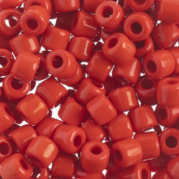 25 Grams 5.8x6.2mm Opaque Red Rola Tube Beads