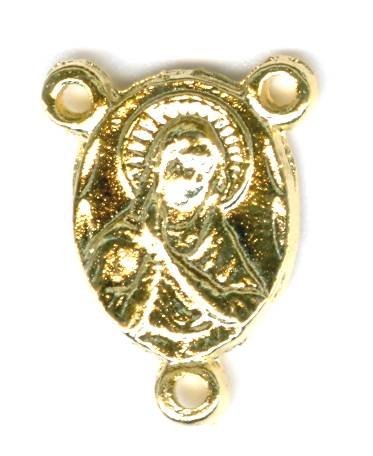 1 15x12mm Gold Sacred Heart Rosary Connector