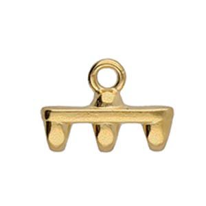 Set of 2, 8.3x11.5mm Cymbal Rozos III 24kt Gold Superduo Ends