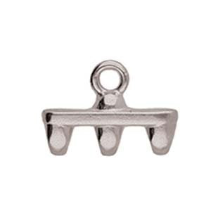 Set of 2, 8.3x11.5mm Cymbal Rozos IIl Antique Silver Superduo Ends